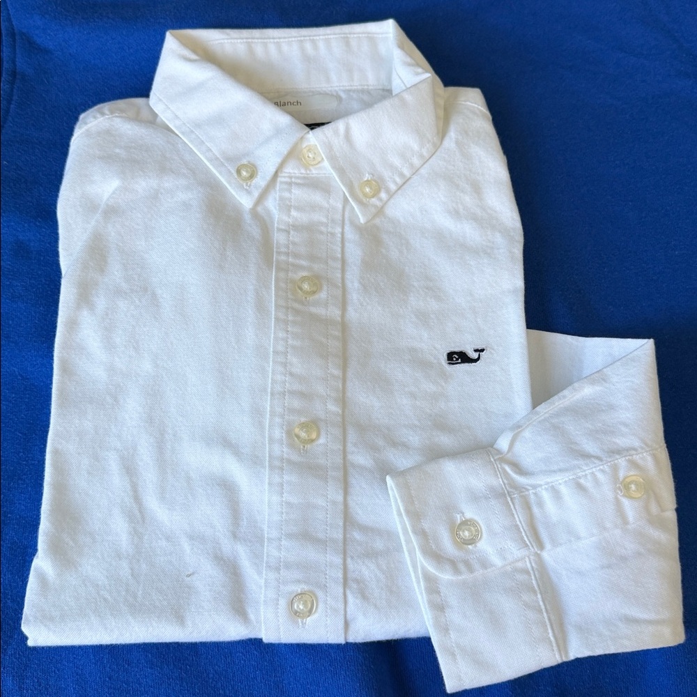 Vineyard Vines Boys' Seawall Solid Oxford Shirt Size 7 White